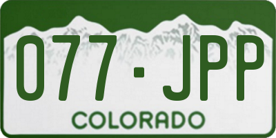 CO license plate 077JPP
