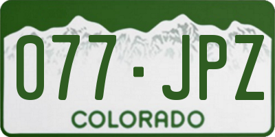 CO license plate 077JPZ
