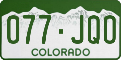 CO license plate 077JQO