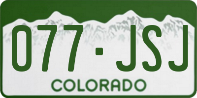 CO license plate 077JSJ