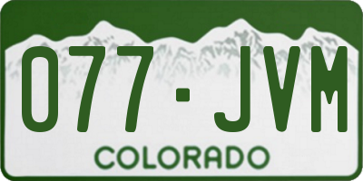 CO license plate 077JVM