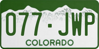 CO license plate 077JWP