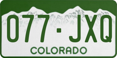 CO license plate 077JXQ