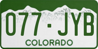 CO license plate 077JYB