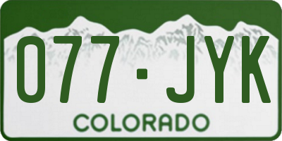 CO license plate 077JYK