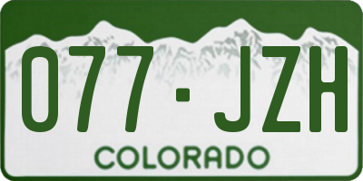 CO license plate 077JZH