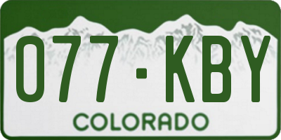 CO license plate 077KBY