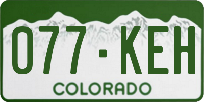CO license plate 077KEH