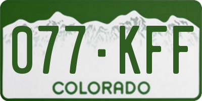 CO license plate 077KFF