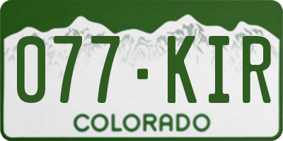 CO license plate 077KIR