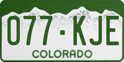 CO license plate 077KJE