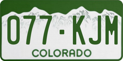 CO license plate 077KJM