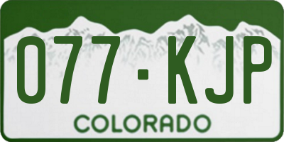 CO license plate 077KJP