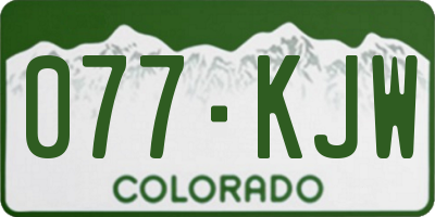 CO license plate 077KJW