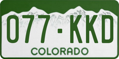 CO license plate 077KKD