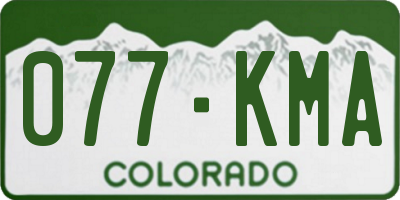 CO license plate 077KMA