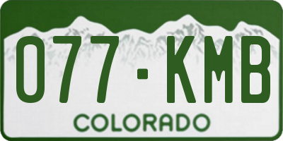CO license plate 077KMB