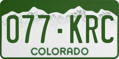 CO license plate 077KRC