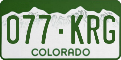 CO license plate 077KRG