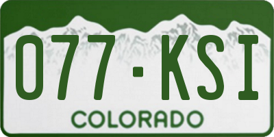 CO license plate 077KSI