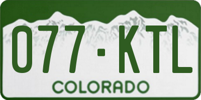 CO license plate 077KTL