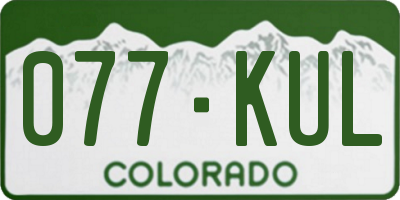 CO license plate 077KUL