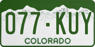 CO license plate 077KUY
