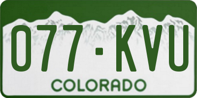 CO license plate 077KVU