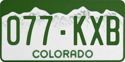 CO license plate 077KXB