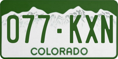 CO license plate 077KXN