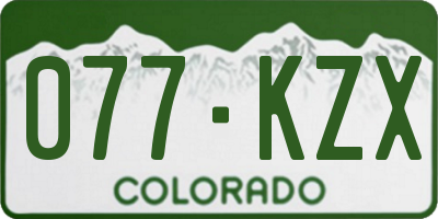 CO license plate 077KZX