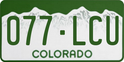 CO license plate 077LCU