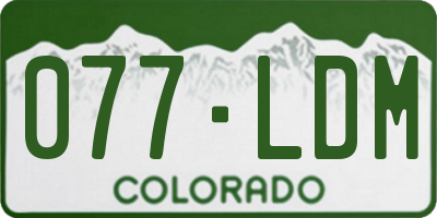 CO license plate 077LDM