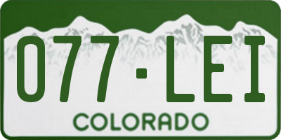 CO license plate 077LEI