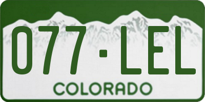 CO license plate 077LEL