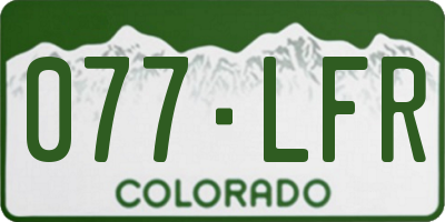 CO license plate 077LFR