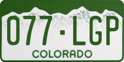 CO license plate 077LGP