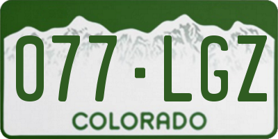 CO license plate 077LGZ