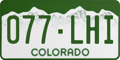 CO license plate 077LHI