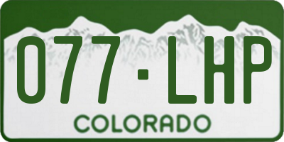 CO license plate 077LHP