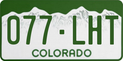 CO license plate 077LHT