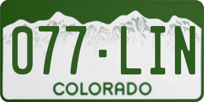 CO license plate 077LIN
