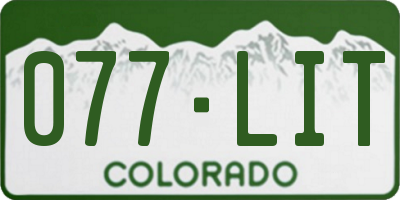 CO license plate 077LIT