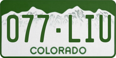 CO license plate 077LIU