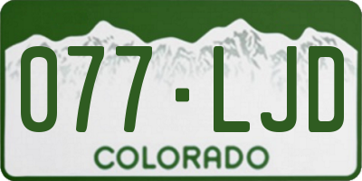 CO license plate 077LJD