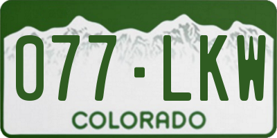 CO license plate 077LKW