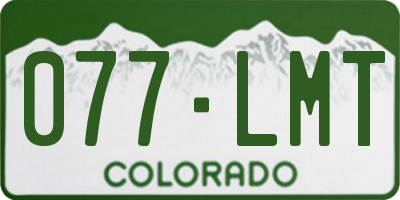 CO license plate 077LMT