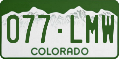 CO license plate 077LMW