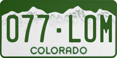 CO license plate 077LOM