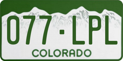 CO license plate 077LPL